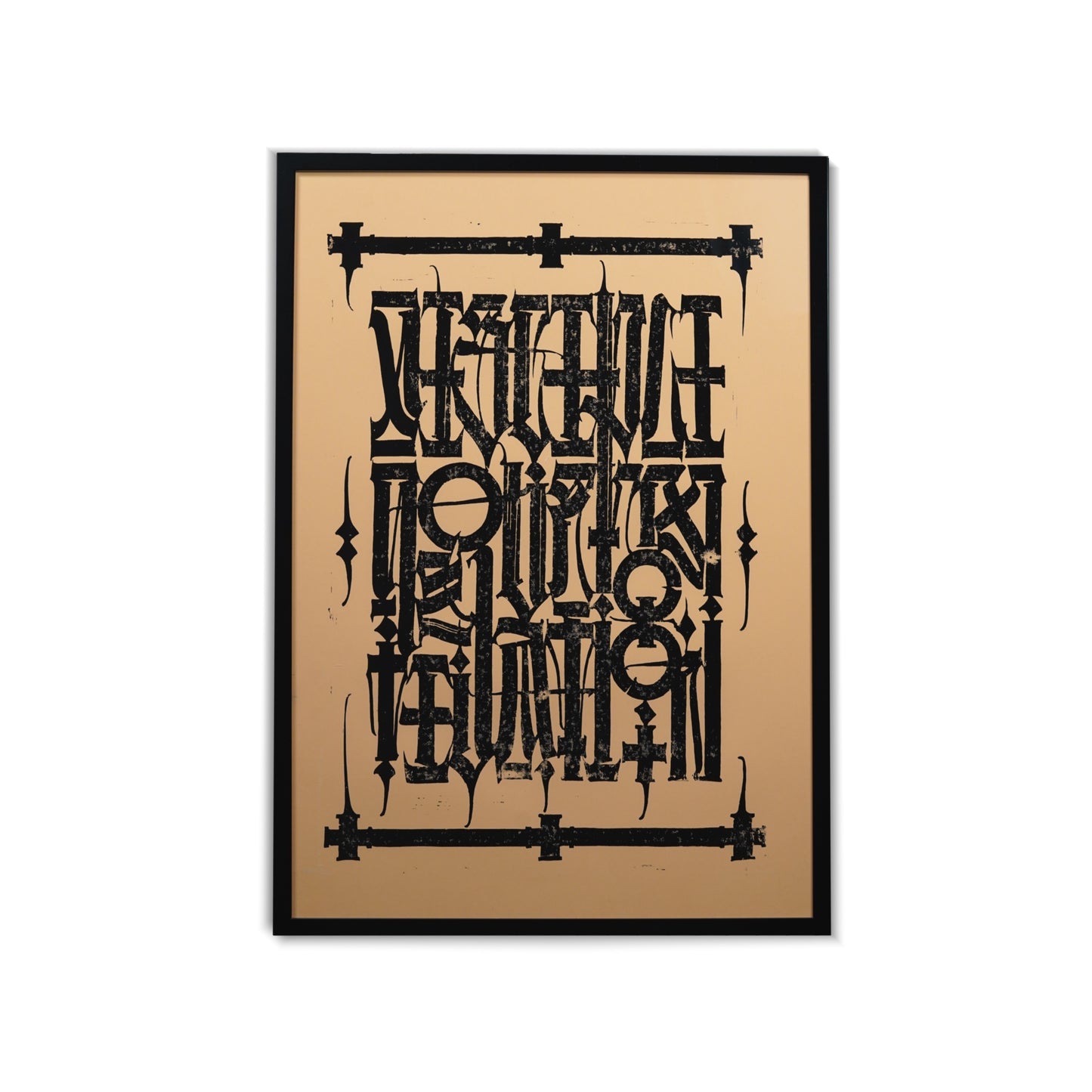 Linocut poster "Discipline over motivation" 50*70 cm A2.