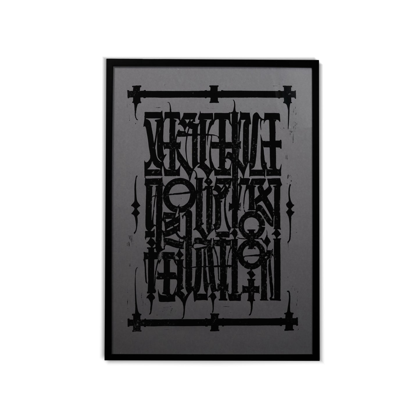 Linocut poster "Discipline over motivation" 50*70 cm A2.