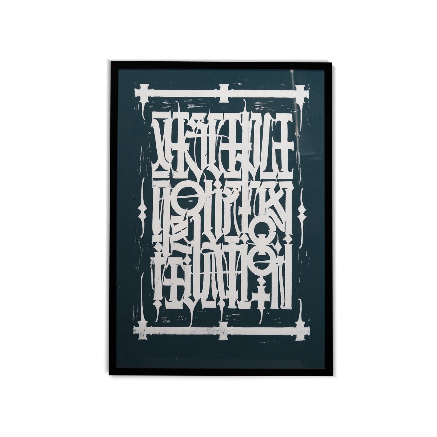 Linocut poster "Discipline over motivation" 50*70 cm A2.