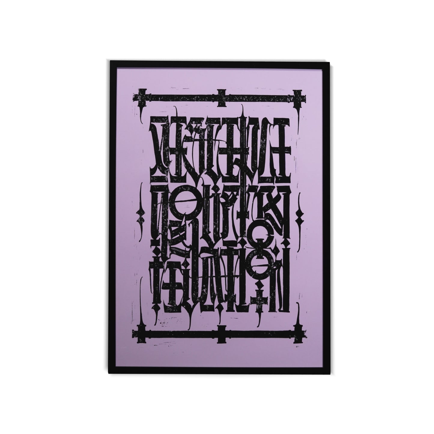 Linocut poster "Discipline over motivation" 50*70 cm A2.