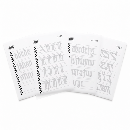 Calligraphy Practice Worksheets Collection 2022 — Gothic & Original Lettering