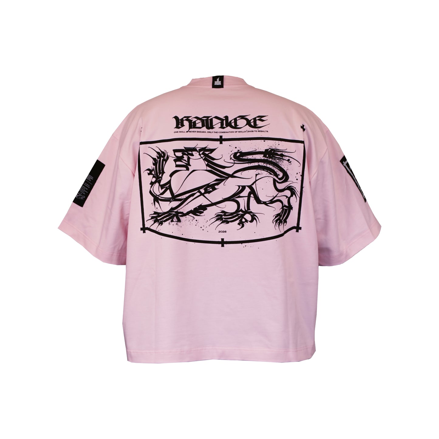 Oversize crop t-shirt "RANGE" rose