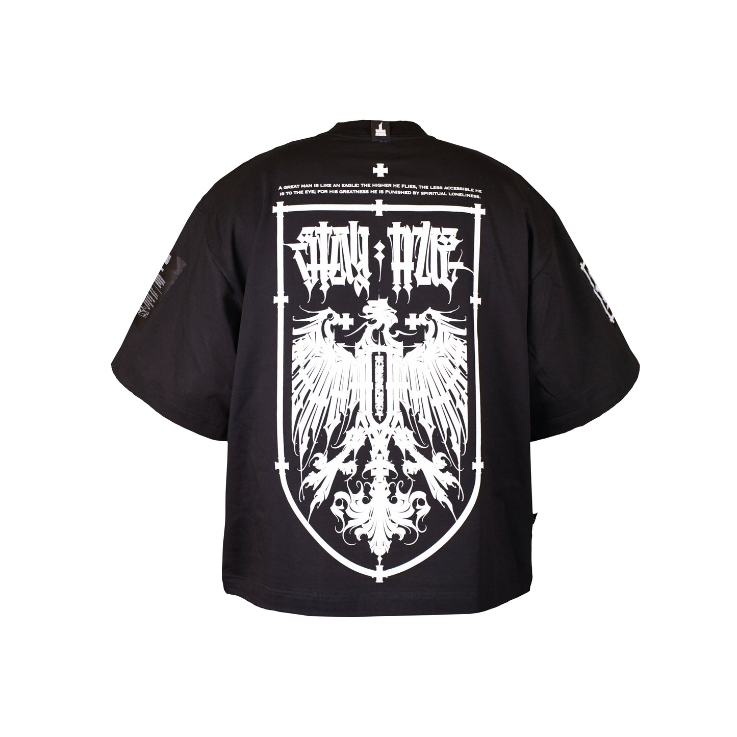 Oversize crop t-shirt "STAY TRUE"