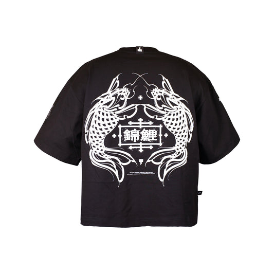 T-shirt court oversize « CARP KOI » noir