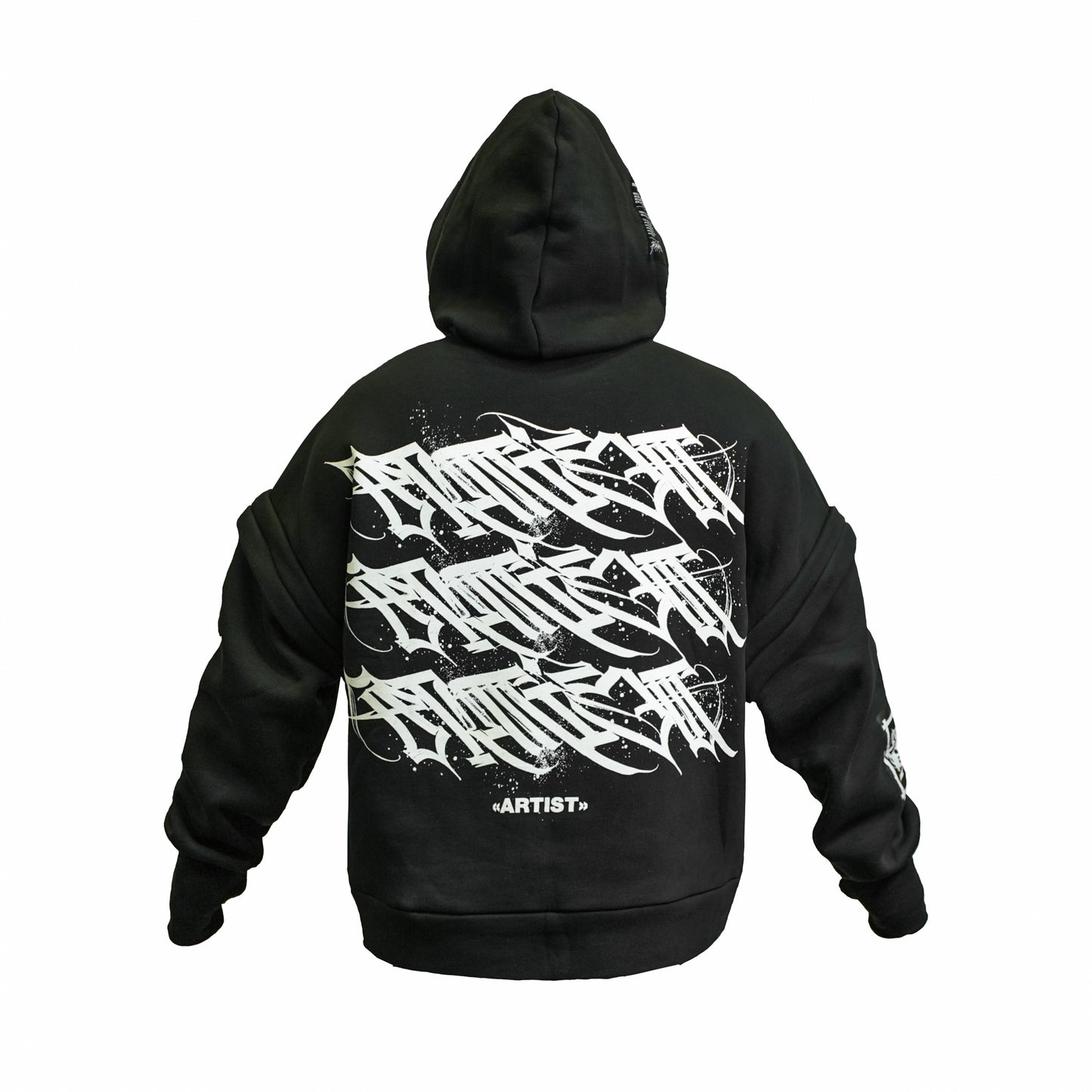 Oversized hoodie “ARTIST” with detachable sleeves