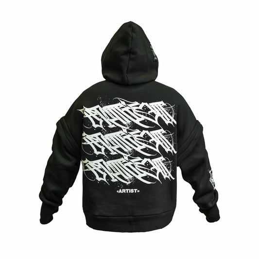 Oversized hoodie “ARTIST” with detachable sleeves