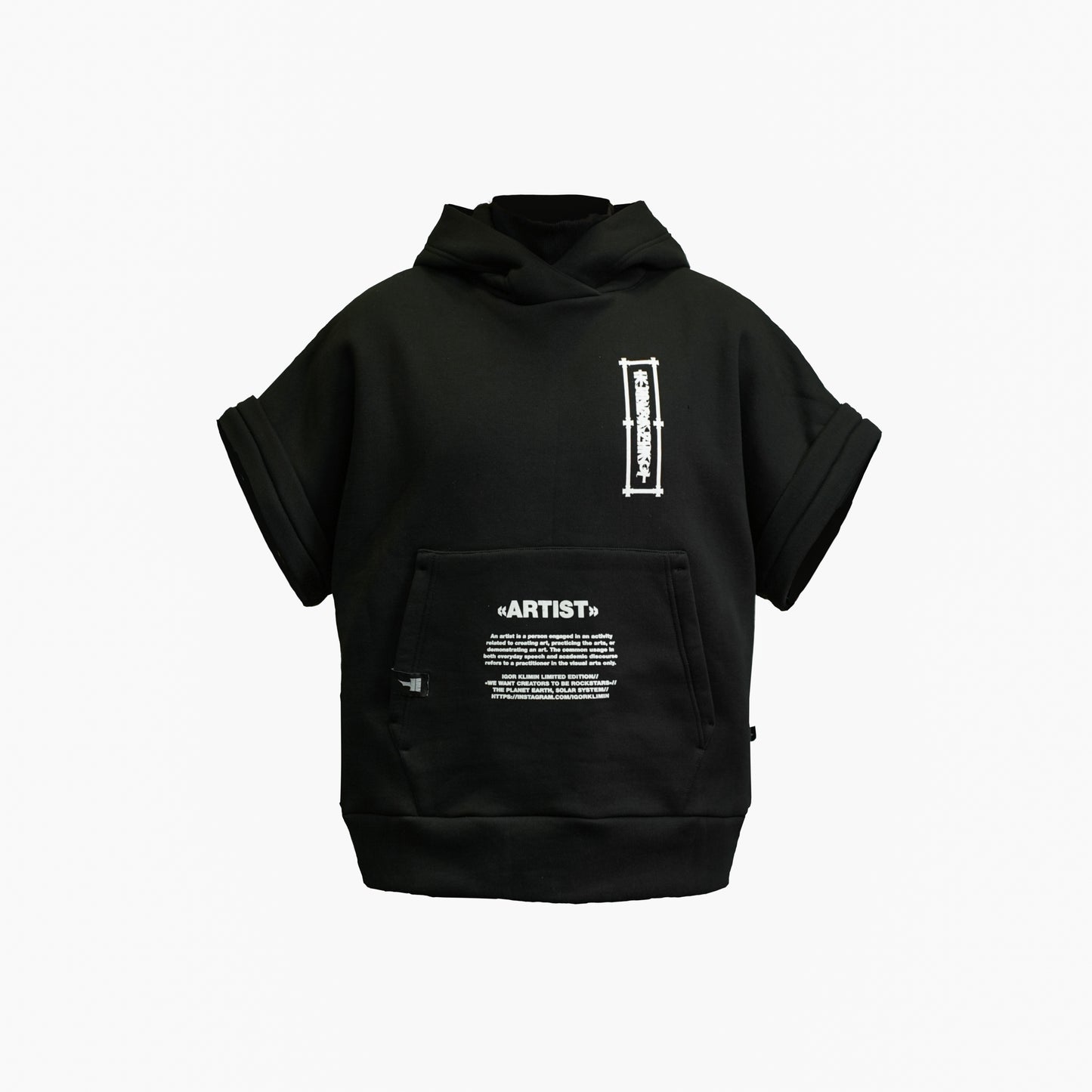 Oversized hoodie “ARTIST” with detachable sleeves